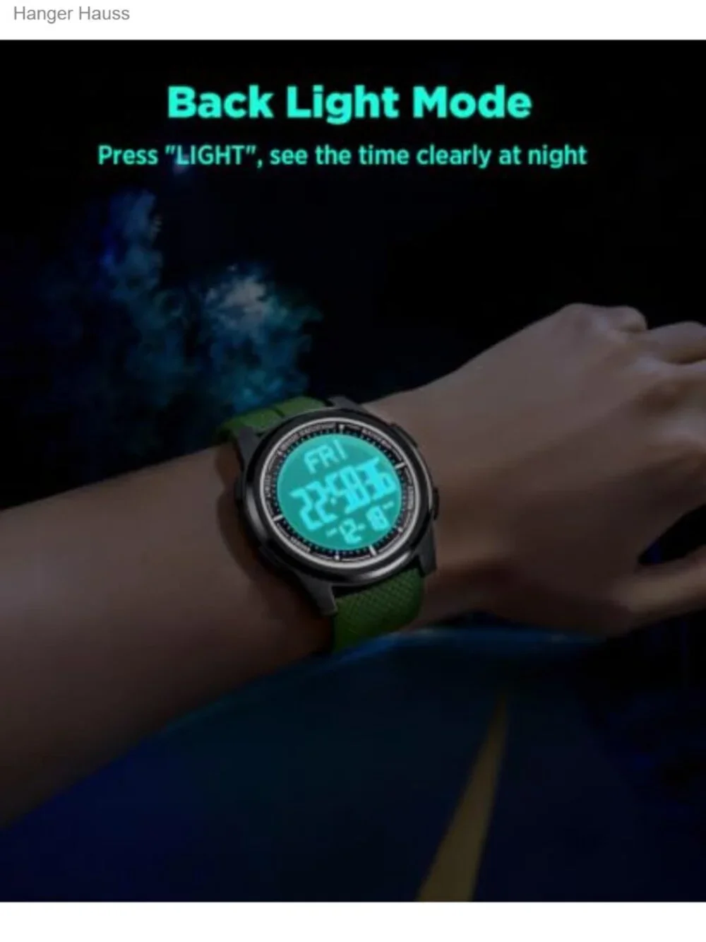 Ultra-Thin 50M Waterproof Digital Sports Watch with Alarm, Stopwatch, Countdown